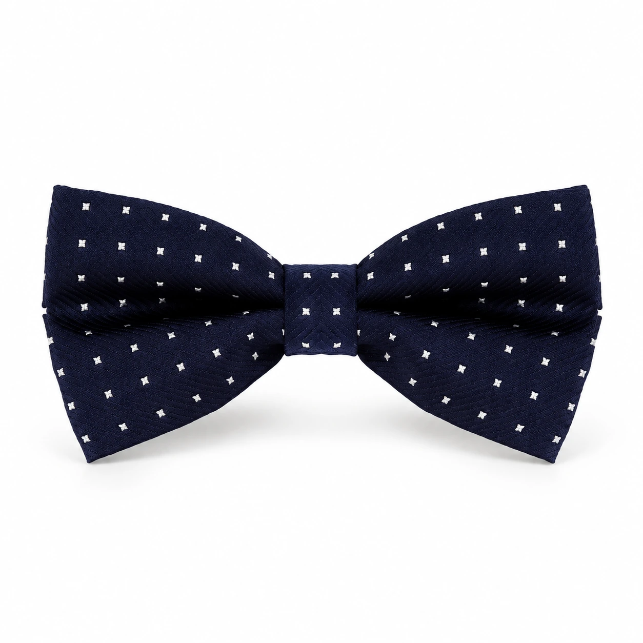Navy Blue and White Geometric Butterfly Bow Tie