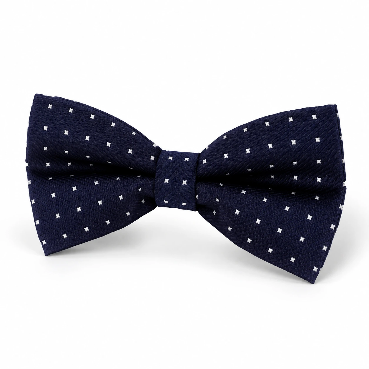 Navy Blue and White Geometric Butterfly Bow Tie