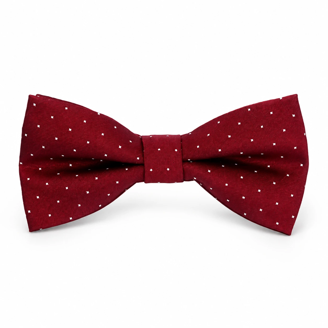Burgundy and White Polka Dot Butterfly Bow Tie