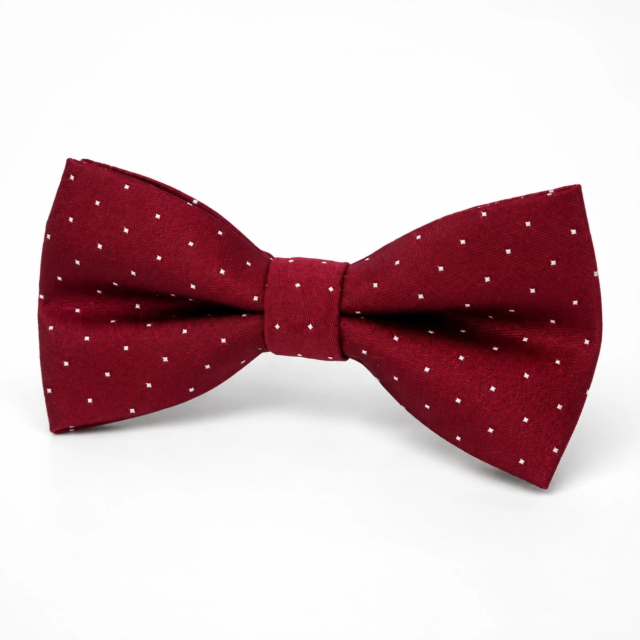Burgundy and White Polka Dot Butterfly Bow Tie
