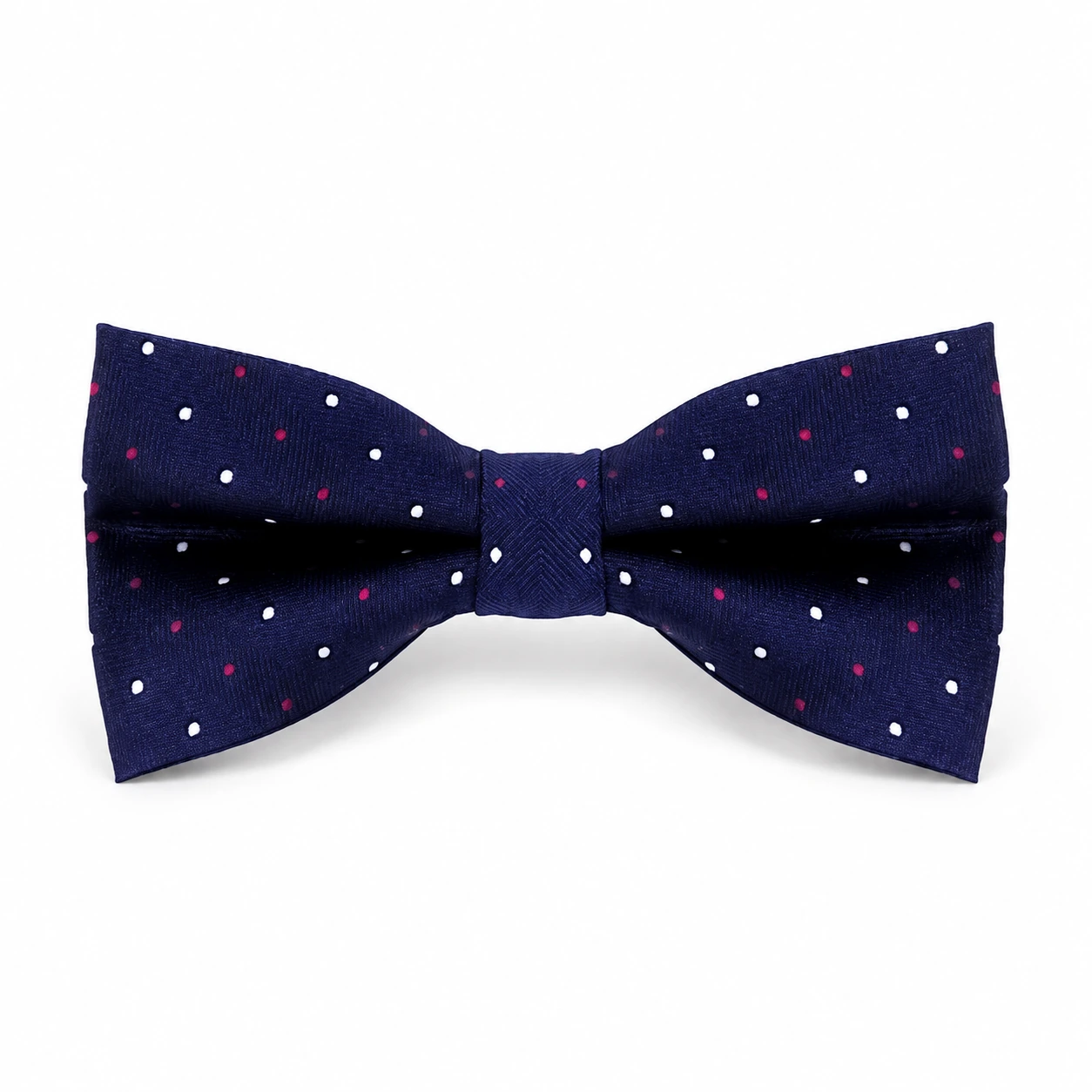 Navy, Pink and White Small Dot Butterfly Bow Tie