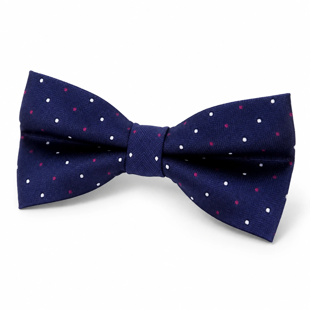 Navy, Pink and White Small Dot Butterfly Bow Tie