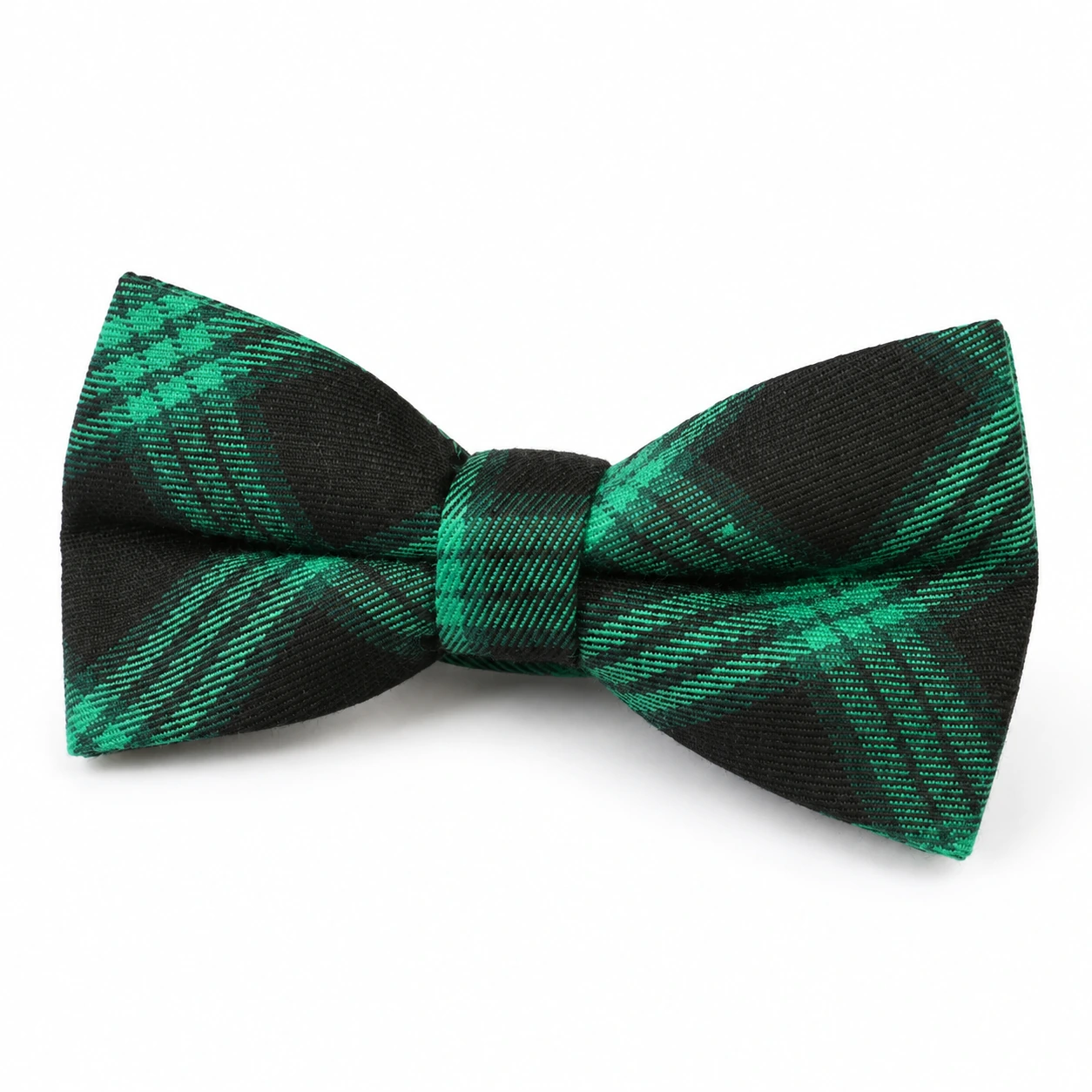 Green and Black Plaid Butterfly Bow Tie