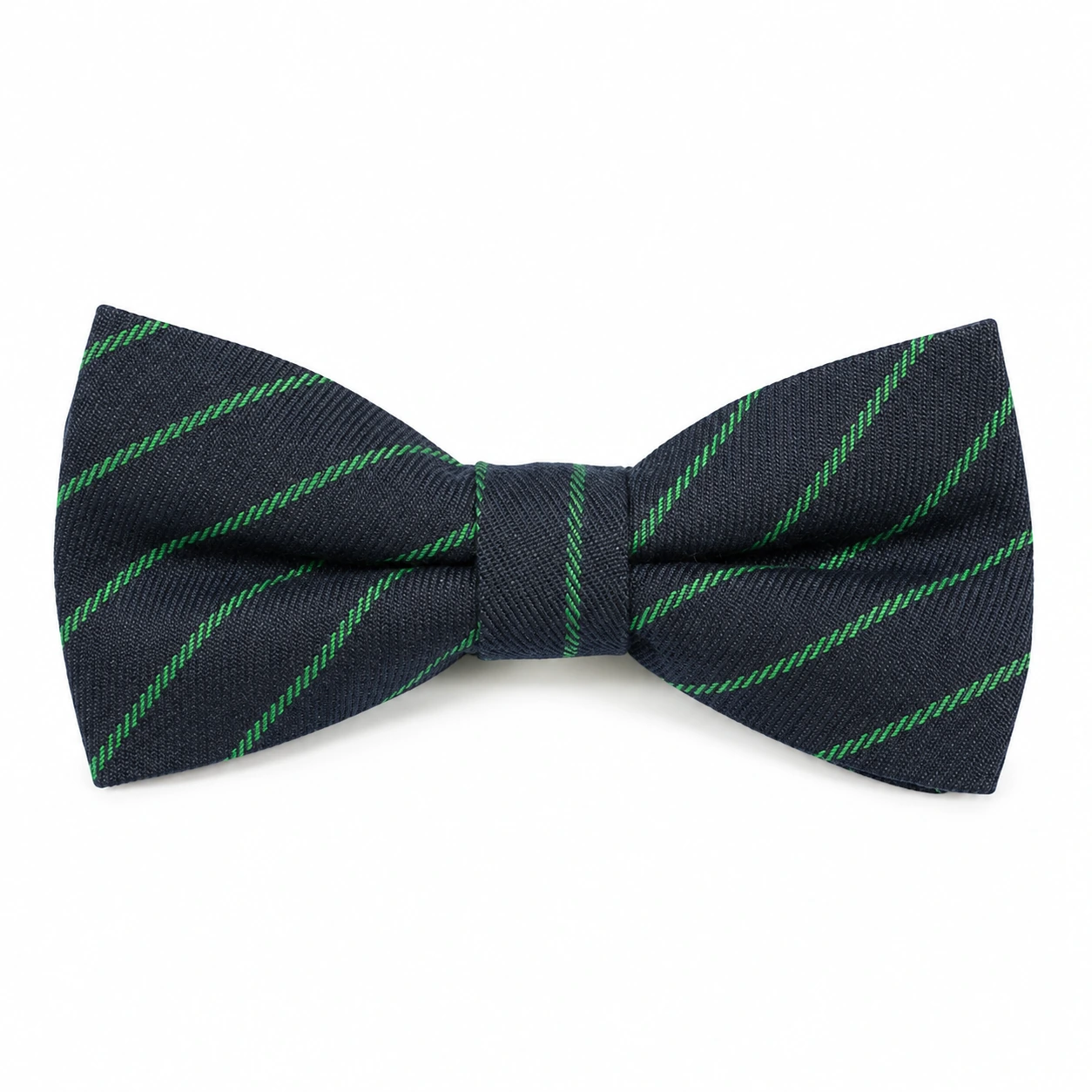 Navy and Green Striped Butterfly Bow Tie