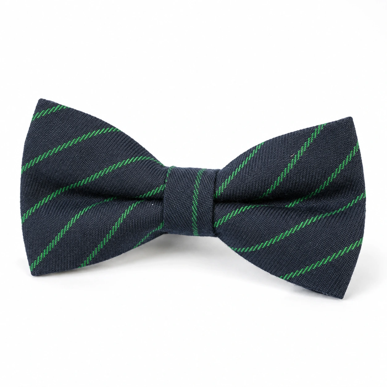 Navy and Green Striped Butterfly Bow Tie