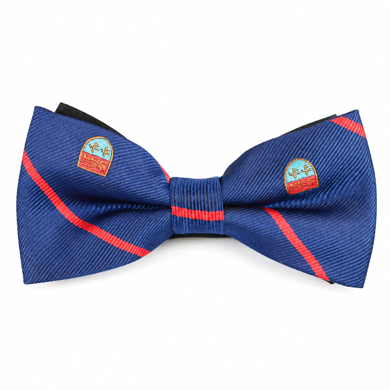 Navy and Red Motif Butterfly Bow Tie