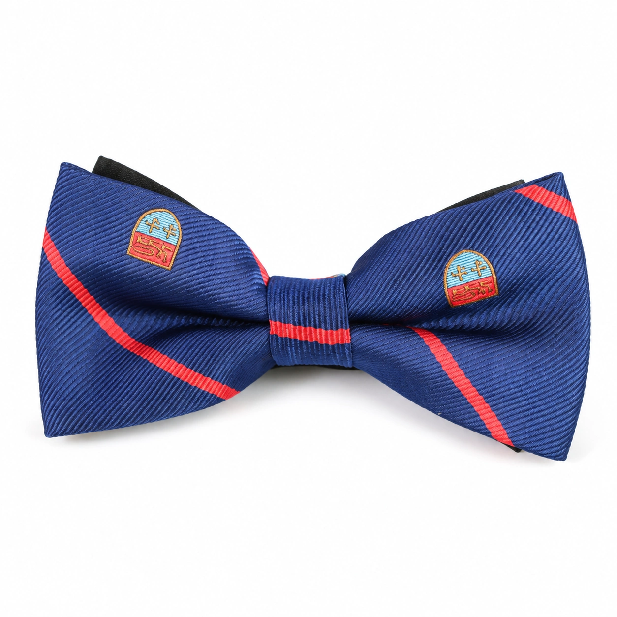 Navy and Red Motif Butterfly Bow Tie