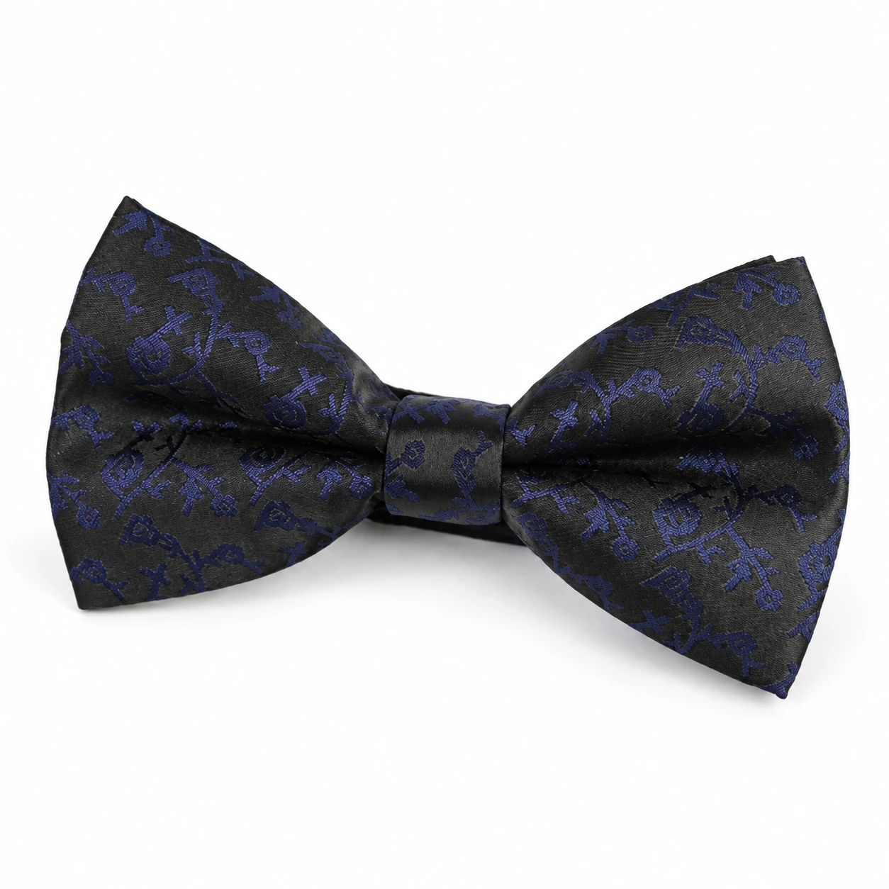 Black and Purple Tonal Floral Butterfly Bow Tie