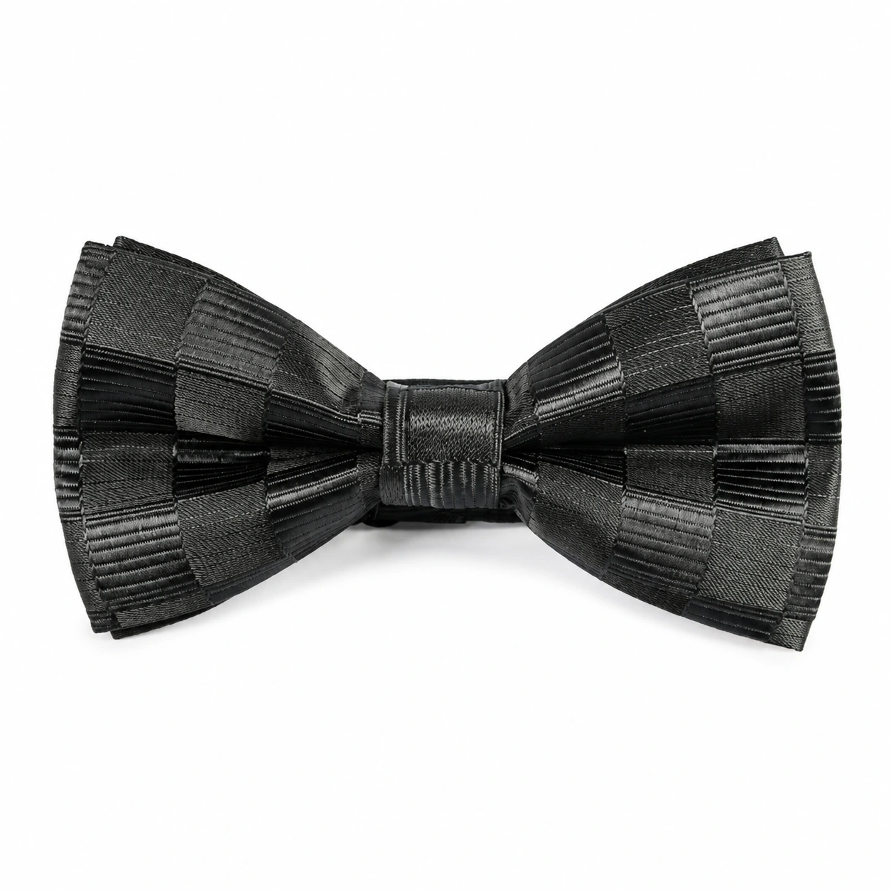 Charcoal Tonal Check Butterfly Bow Tie
