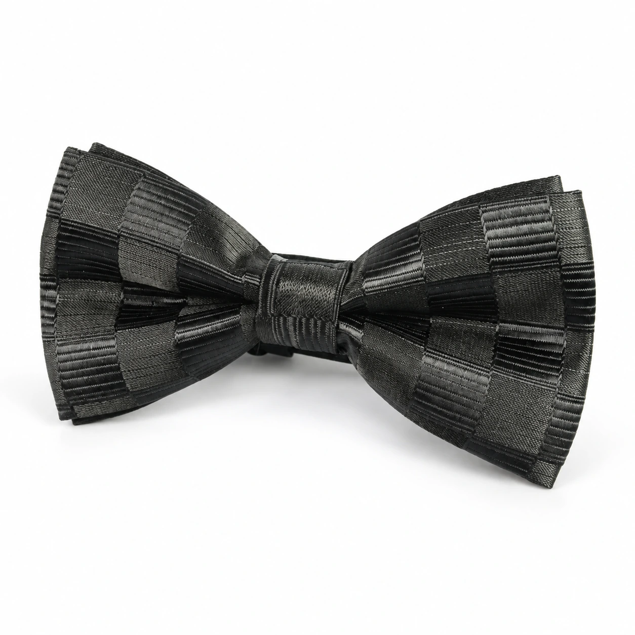 Charcoal Tonal Check Butterfly Bow Tie