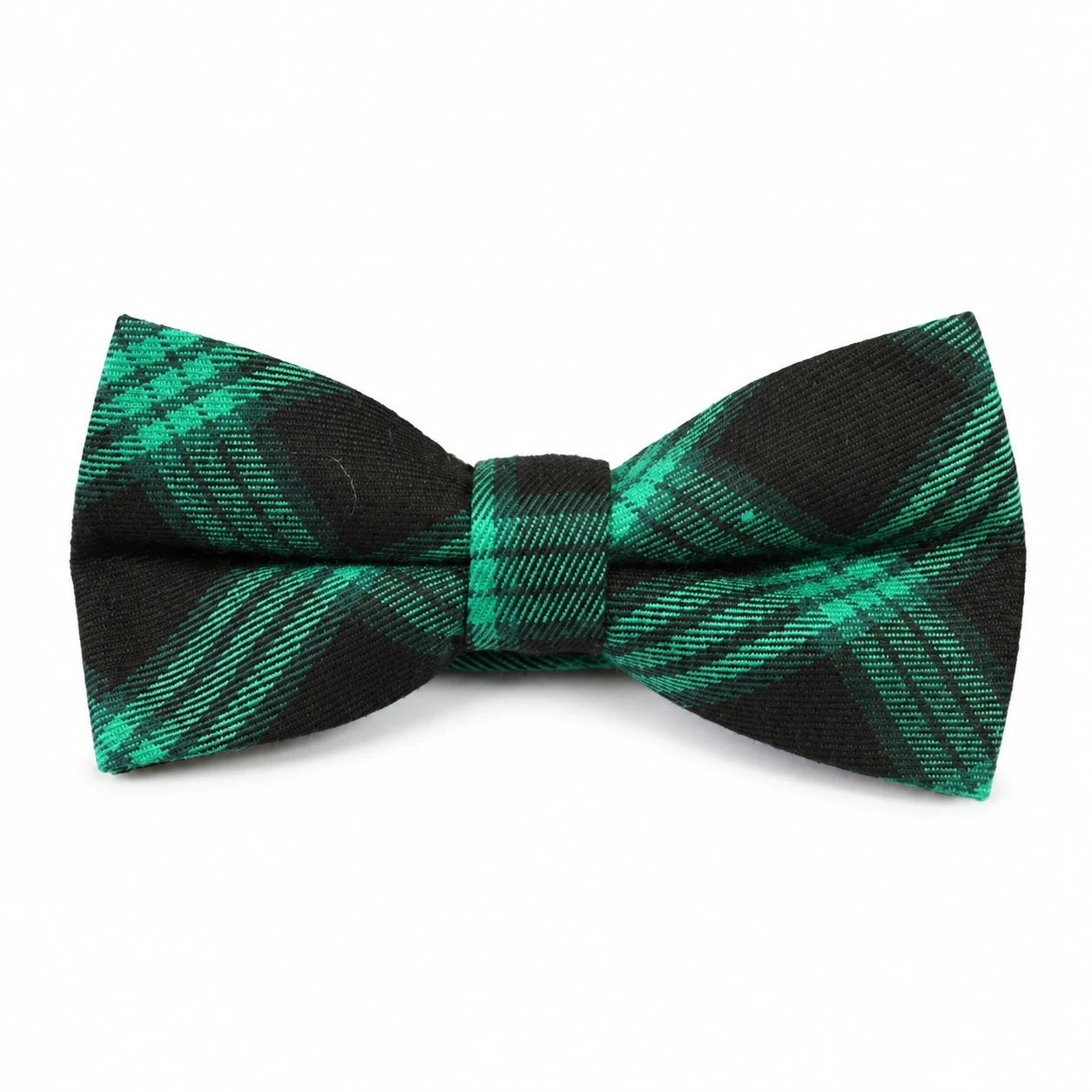 Green and Black Plaid Butterfly Bow Tie