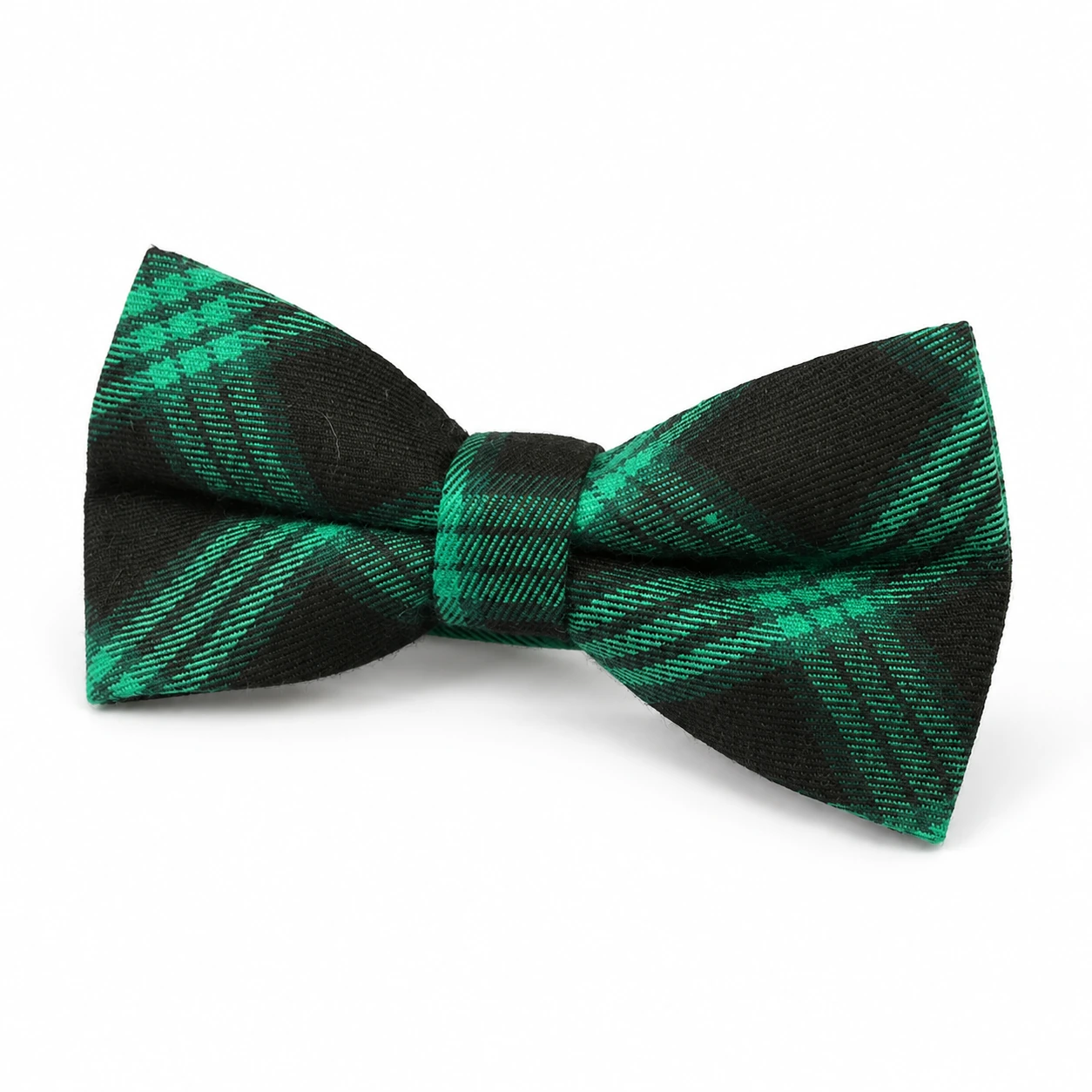 Green and Black Plaid Butterfly Bow Tie
