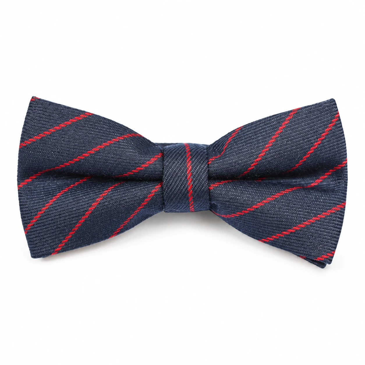 Navy and Red Striped Butterfly Bow Tie