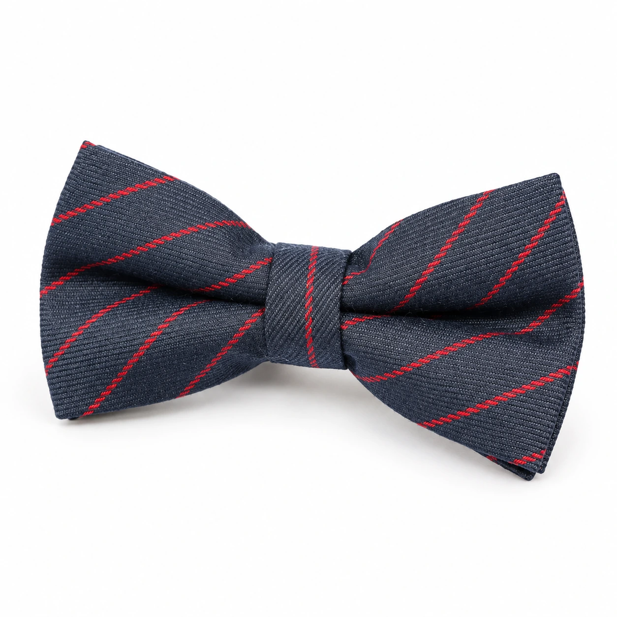Navy and Red Striped Butterfly Bow Tie