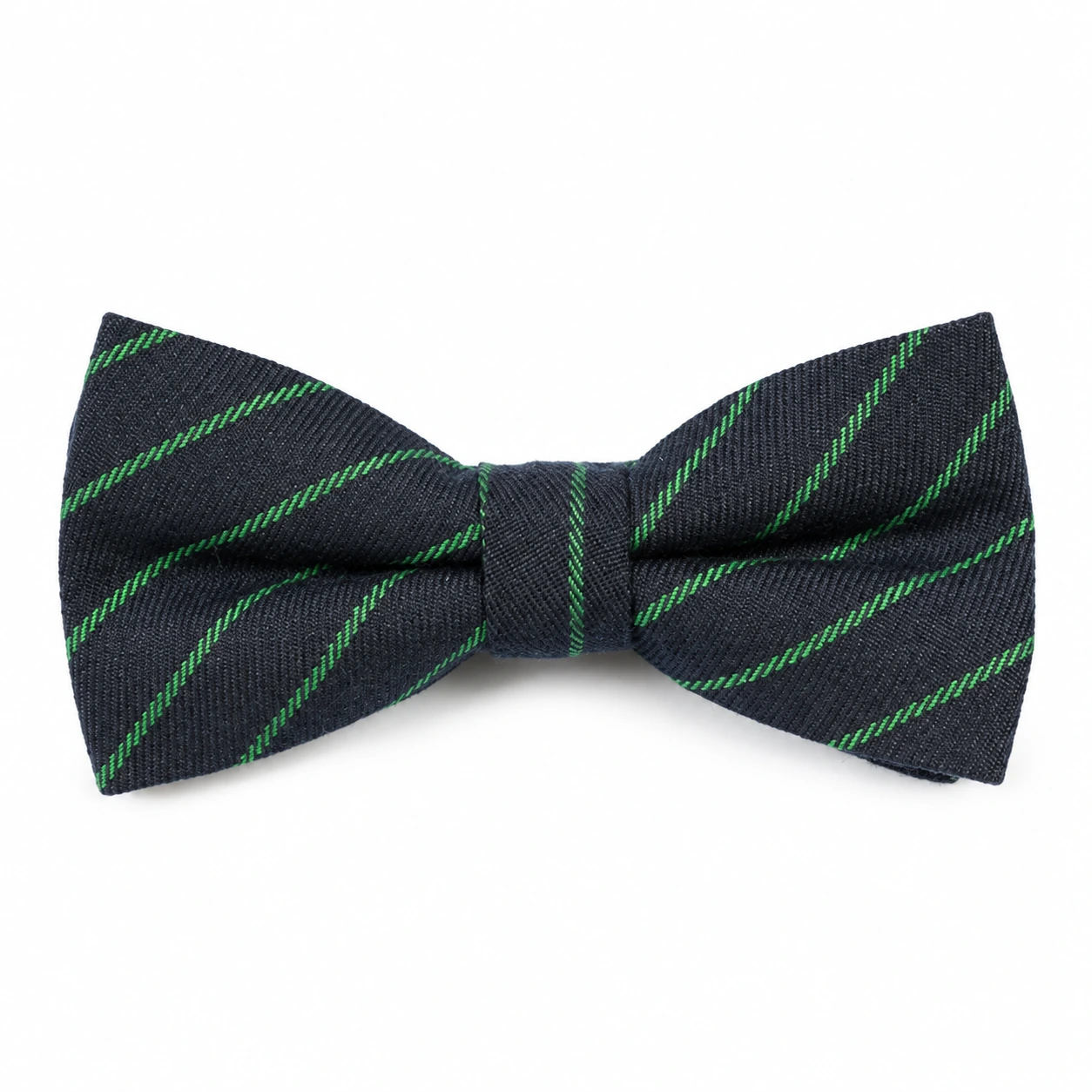 Black and Green Striped Butterfly Bow Tie