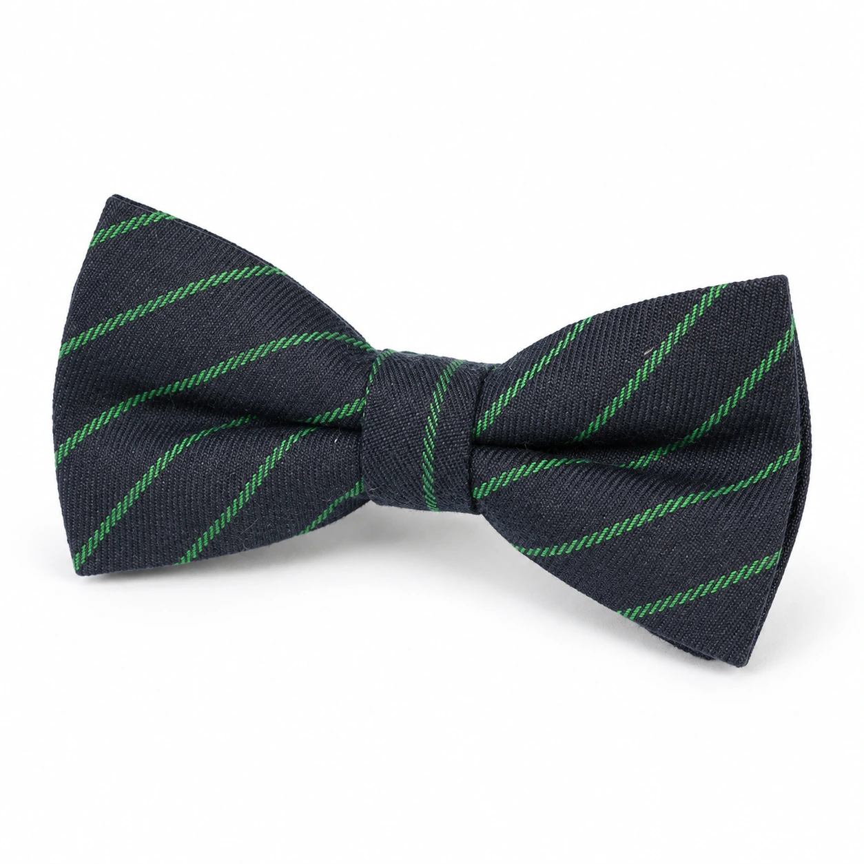 Black and Green Striped Butterfly Bow Tie