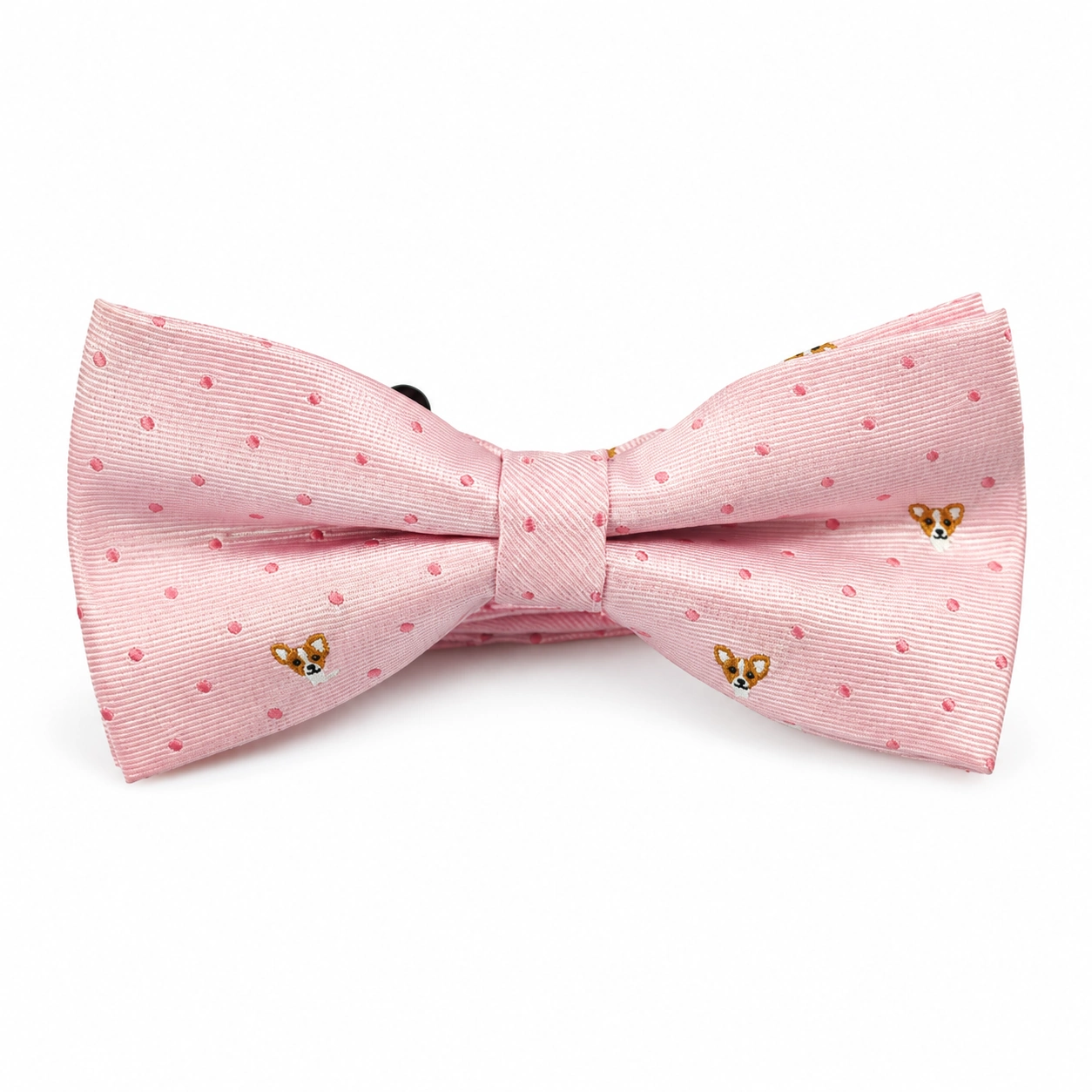 Pink Dot and Butterfly Motif Bow Tie