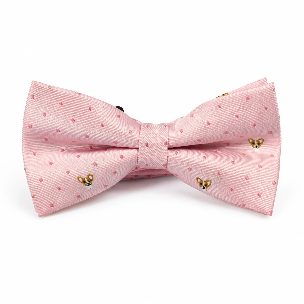 Pink Dot and Butterfly Motif Bow Tie