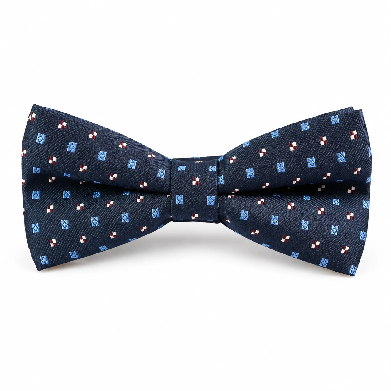 Navy Multicolor Small Geometric Butterfly Bow Tie