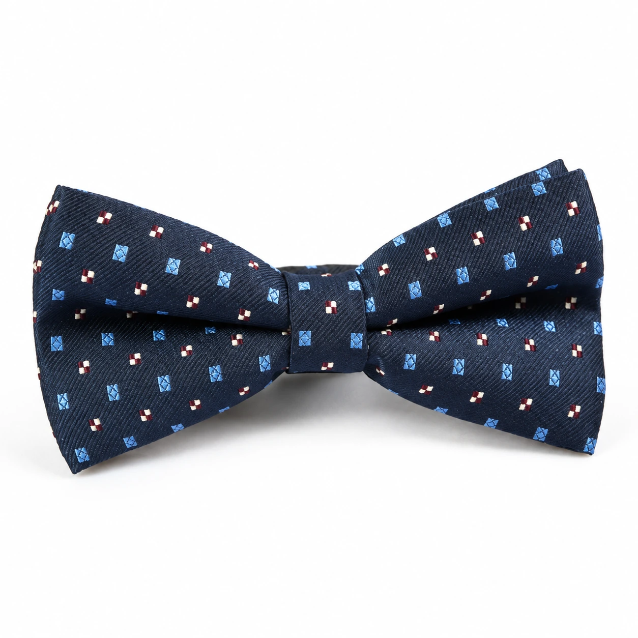 Navy Multicolor Small Geometric Butterfly Bow Tie