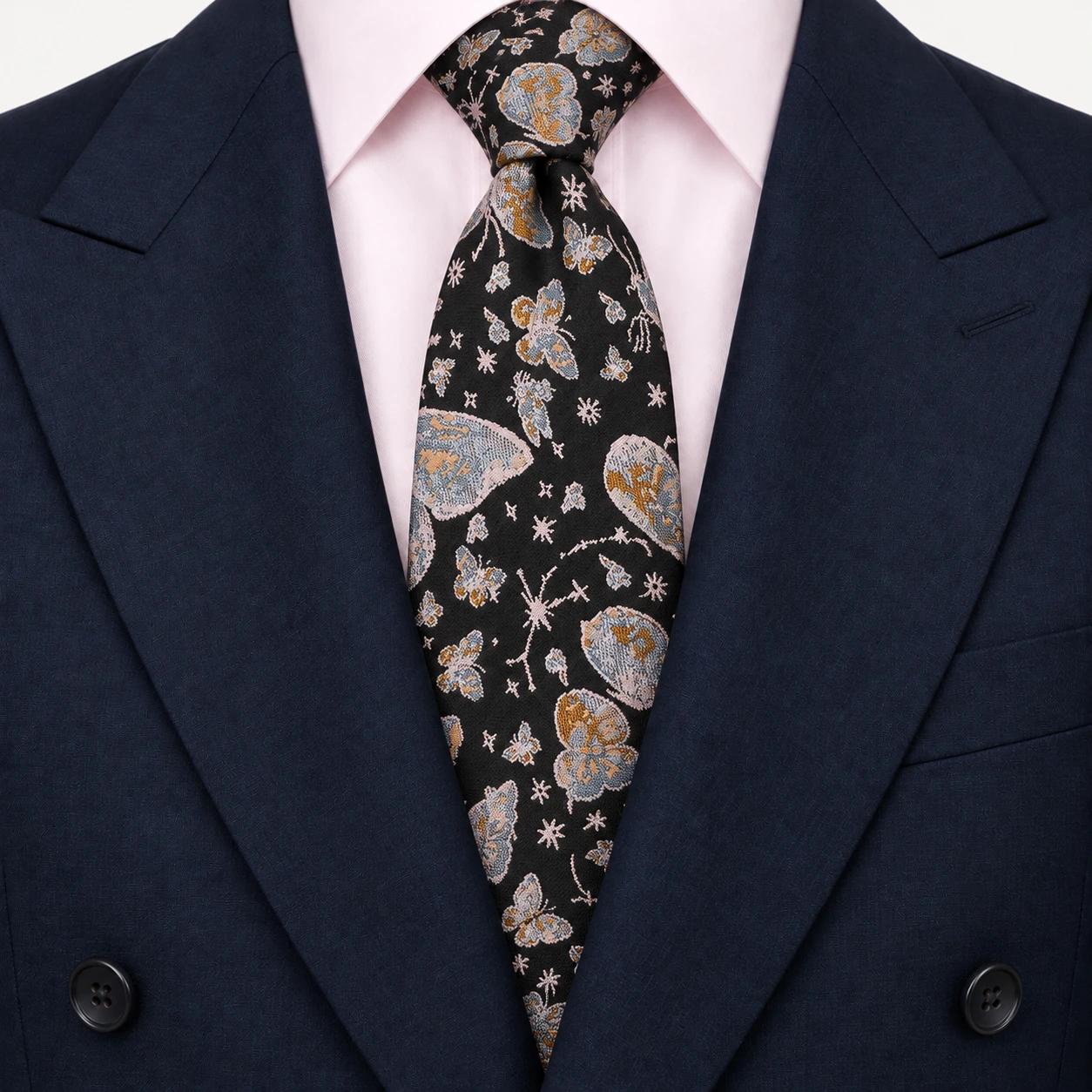 Black and Pastel Butterfly Necktie — view 3 of 3
