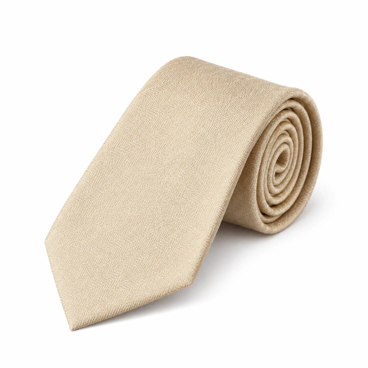 Champagne Beige Textured Solid Necktie