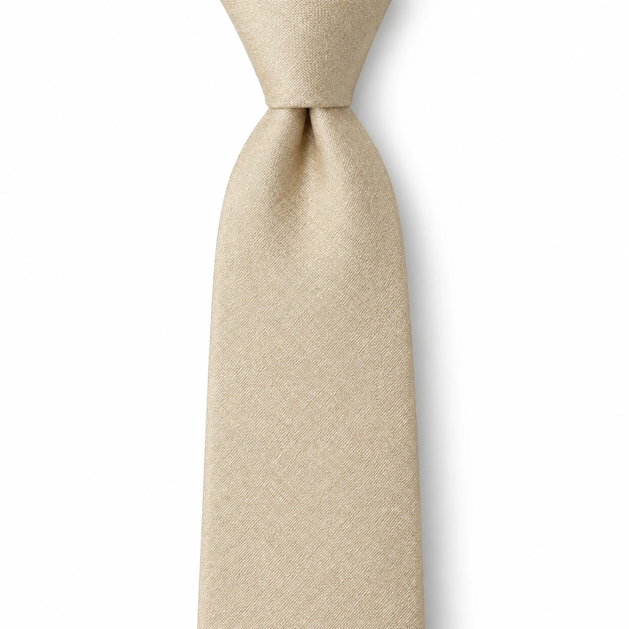Champagne Beige Textured Solid Necktie — view 2 of 3