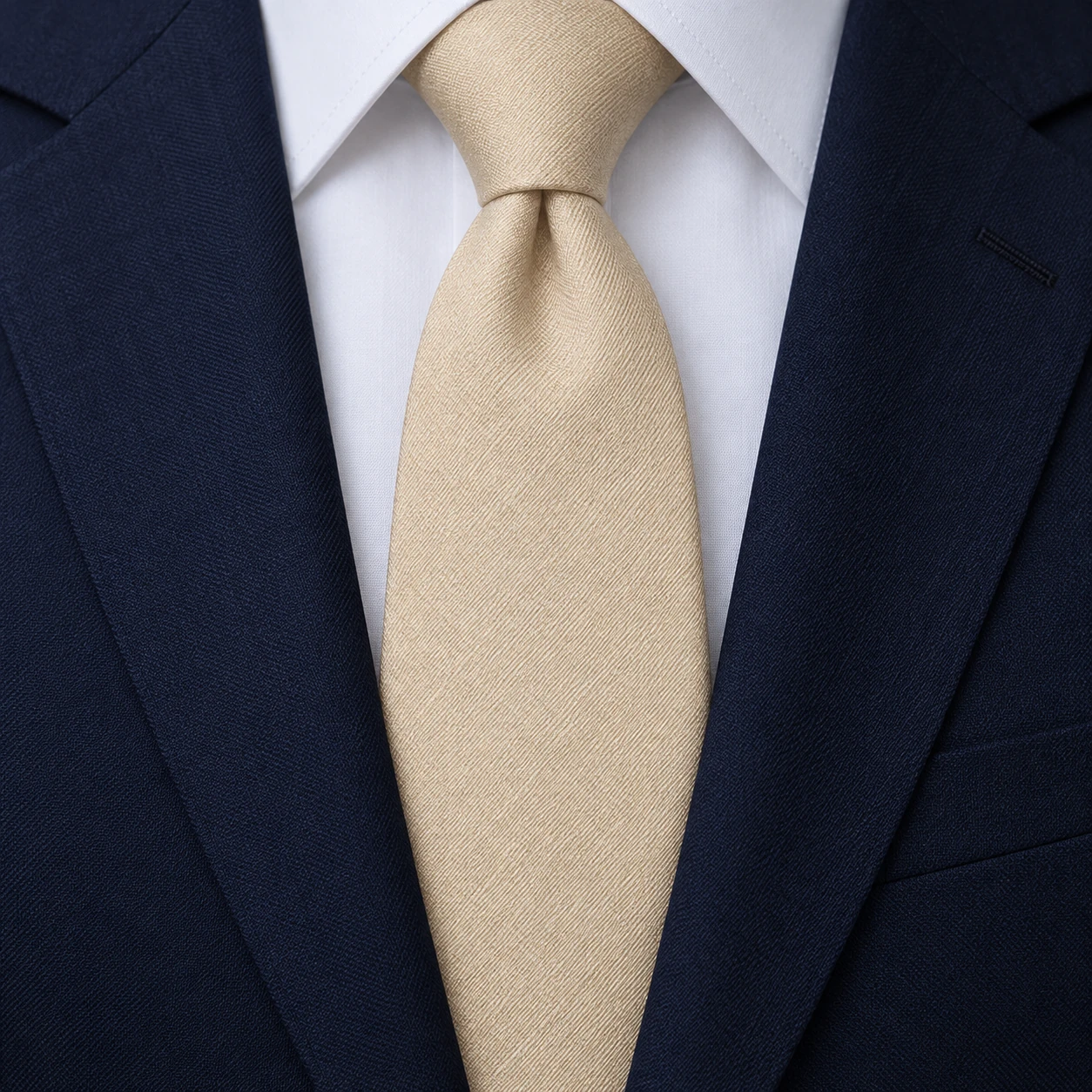 Champagne Beige Textured Solid Necktie — view 3 of 3