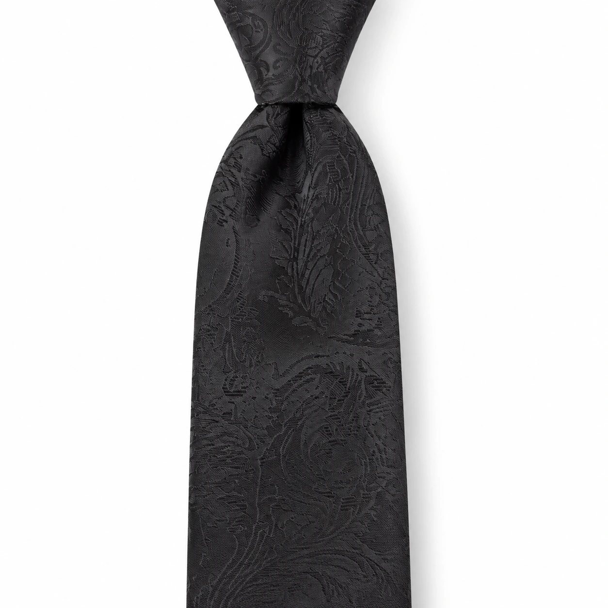Black Tonal Feathered Paisley Necktie — view 2 of 3