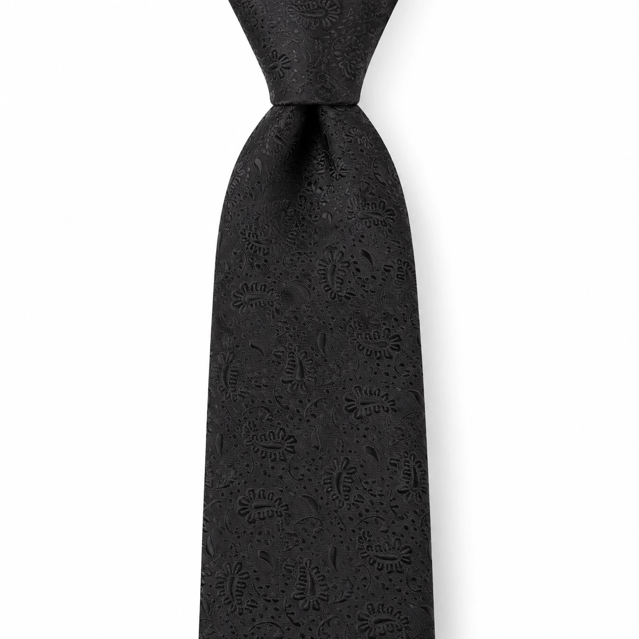 Black Tonal Small Paisley Necktie — view 2 of 3