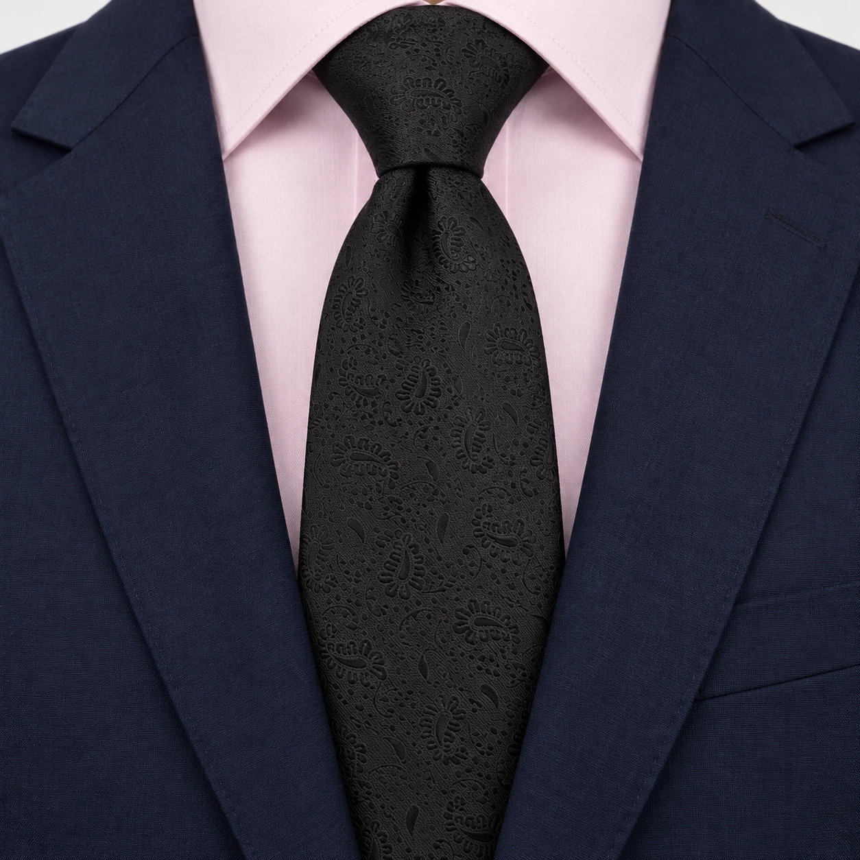 Black Tonal Small Paisley Necktie — view 3 of 3