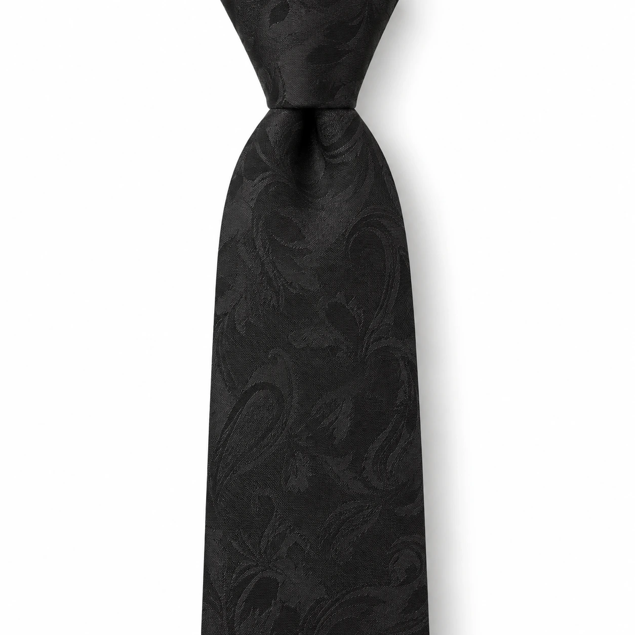 Black Tonal Sweeping Scroll Necktie — ver 2 de 3
