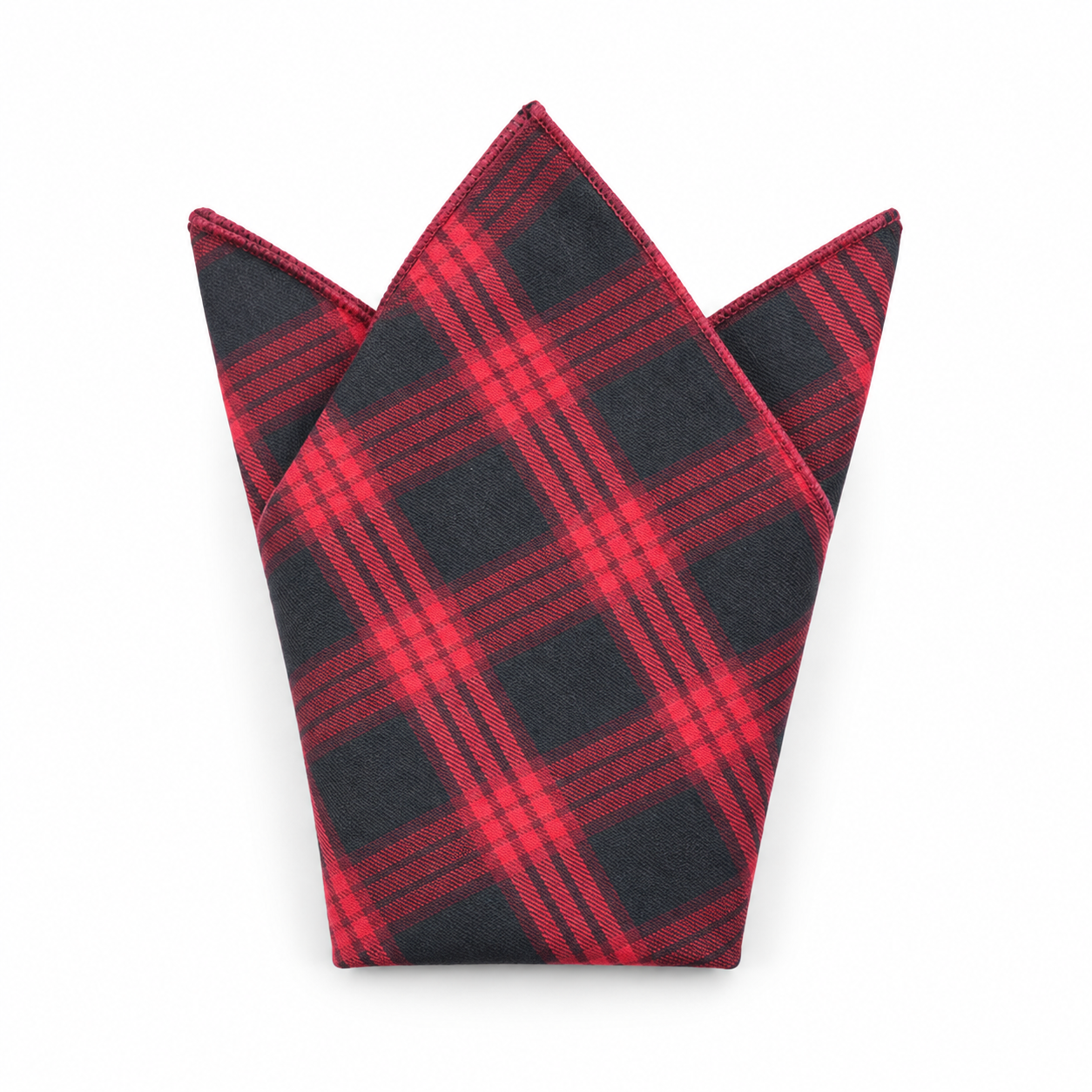 Red and Black Plaid Pocket Square