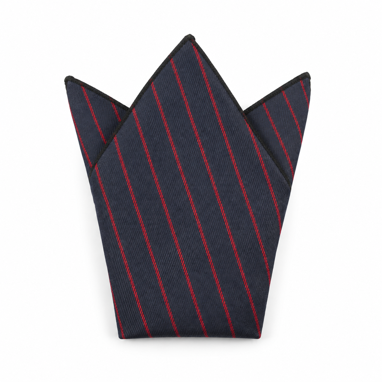 Navy and Red Fine Stripe Pocket Square