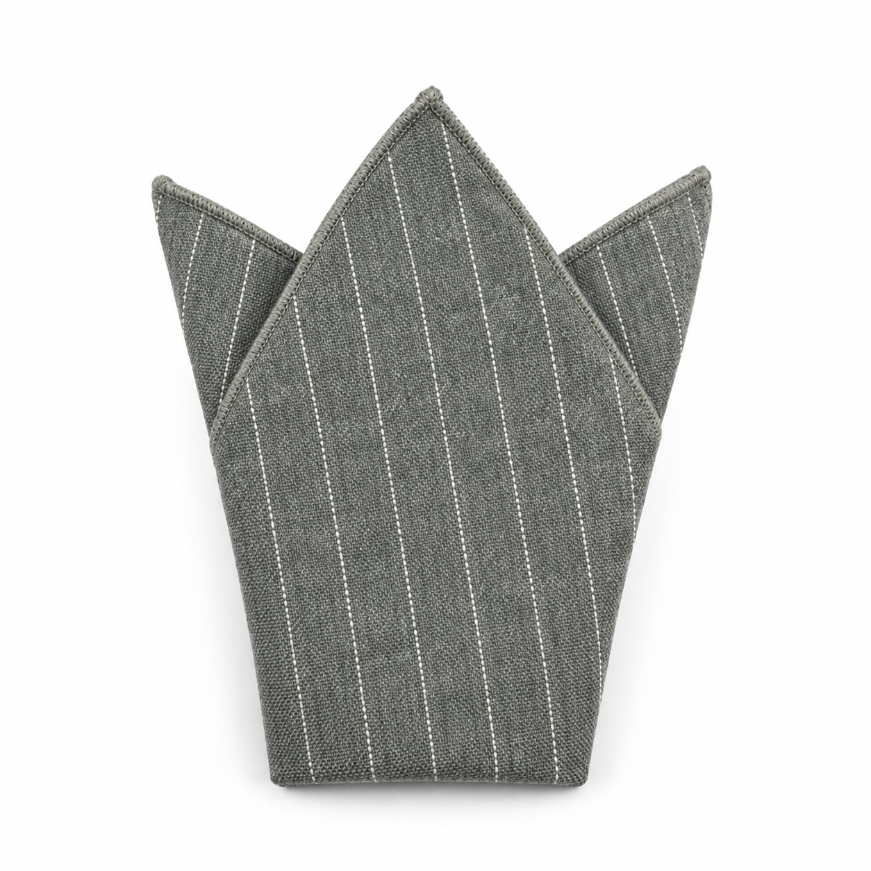 Gray and White Fine Stripe Pocket Square