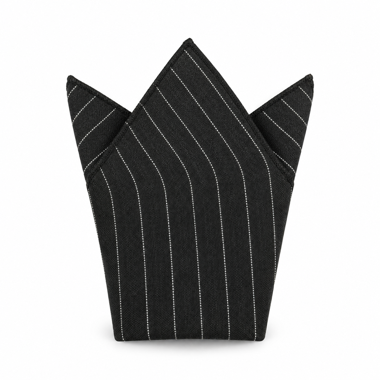 Black and White Fine Stripe Pocket Square