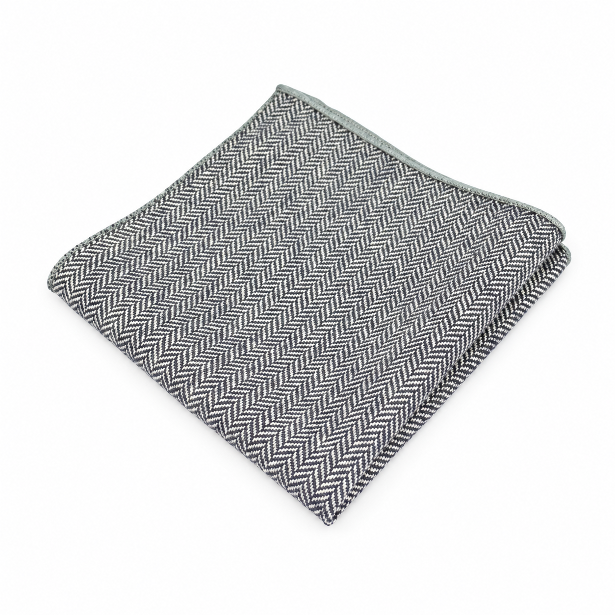 Gray Herringbone Pocket Square