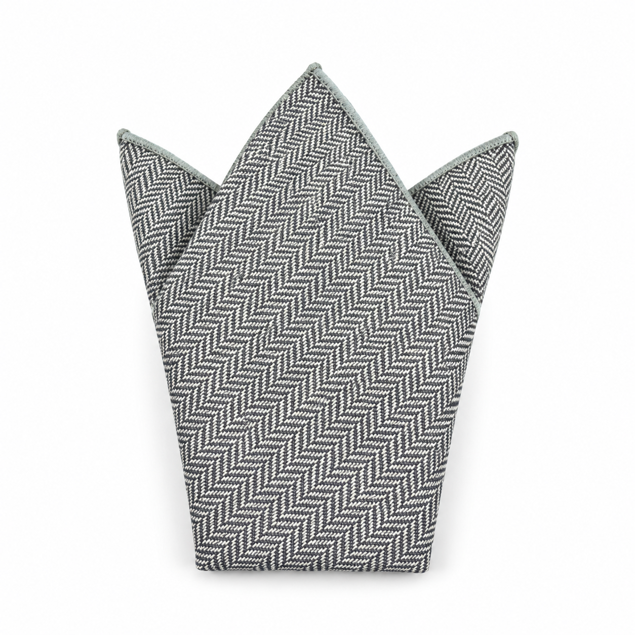 Gray Herringbone Pocket Square
