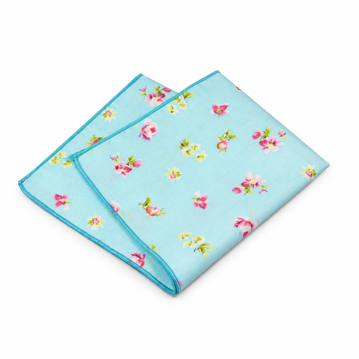 Pale Blue Small Floral Pocket Square