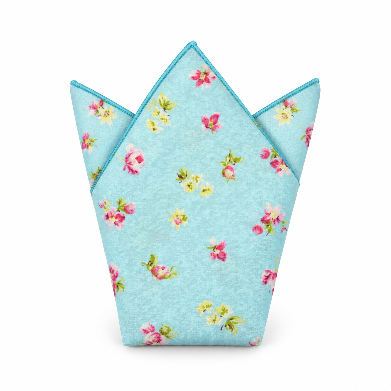 Pale Blue Small Floral Pocket Square