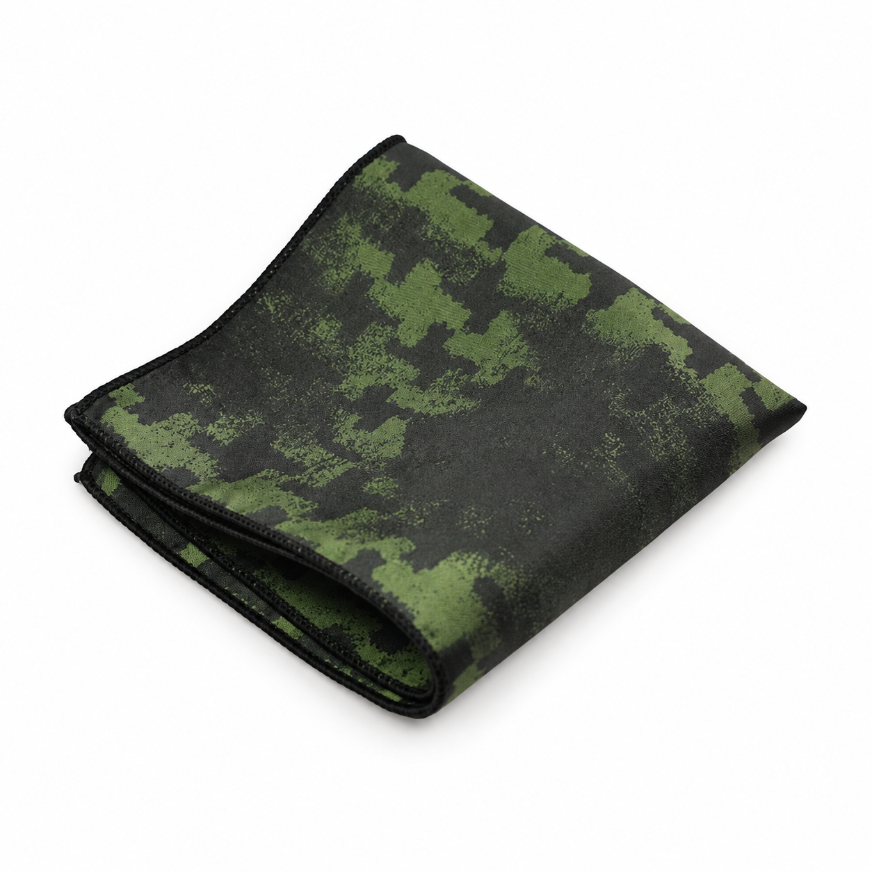Green and Black Camouflage Pocket Square