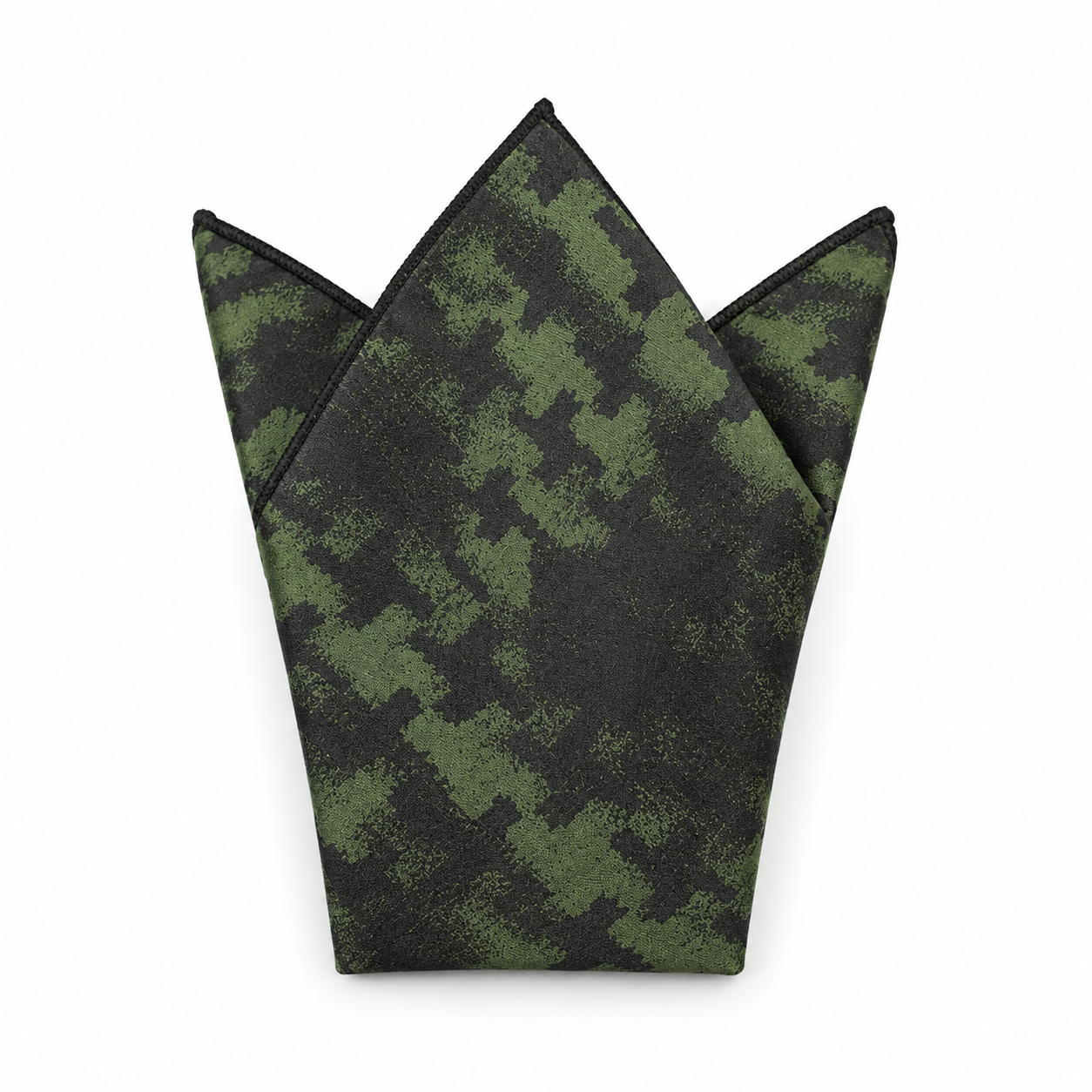 Green and Black Camouflage Pocket Square