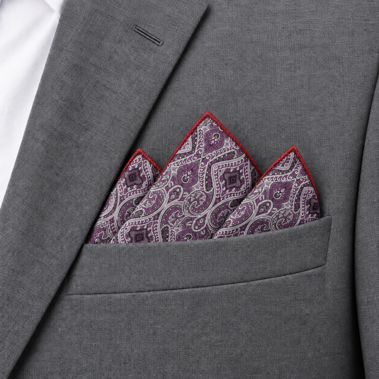 Purple and Lavender Ornate Pocket Square — view 3 of 3