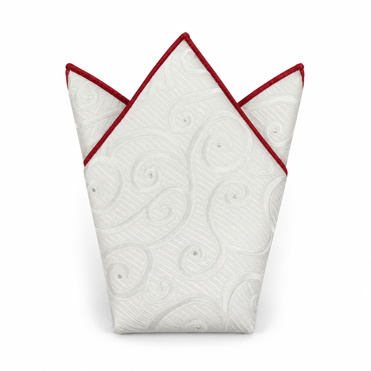 White Tonal Paisley Pocket Square — view 2 of 3
