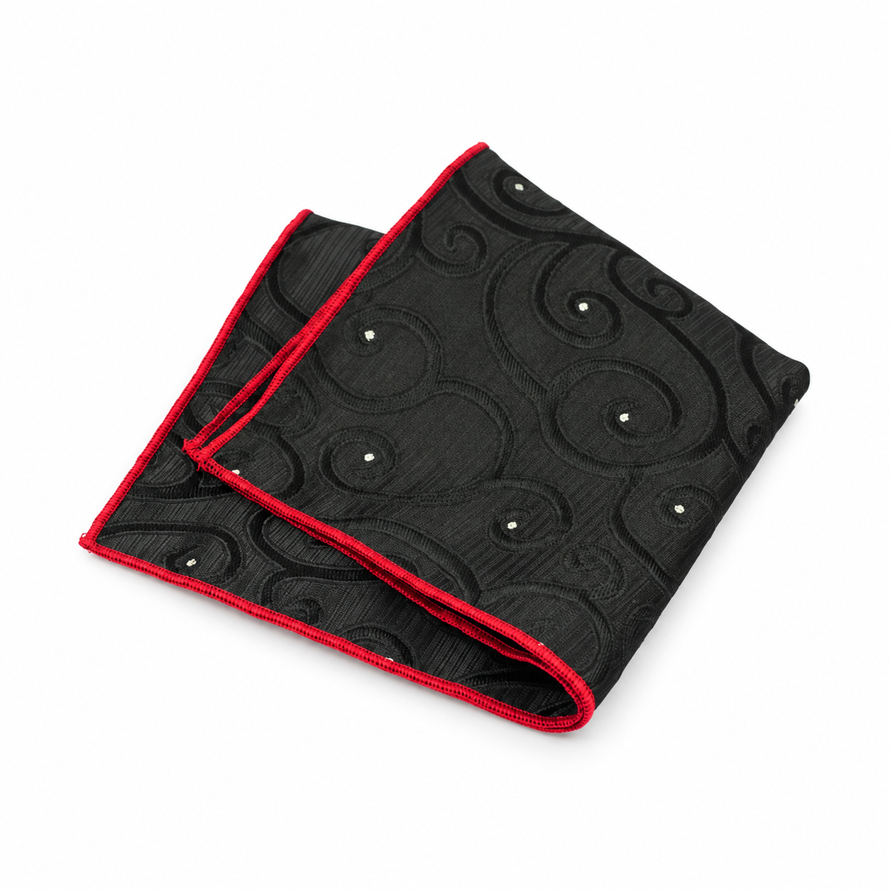 Black Tonal Paisley Pocket Square