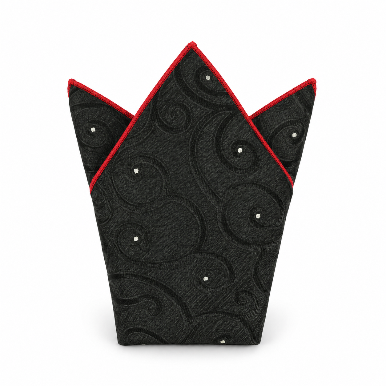 Black Tonal Paisley Pocket Square