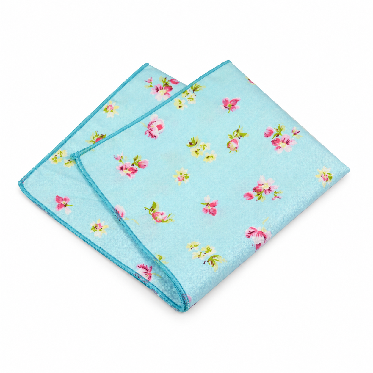 Pale Blue Small Floral Pocket Square