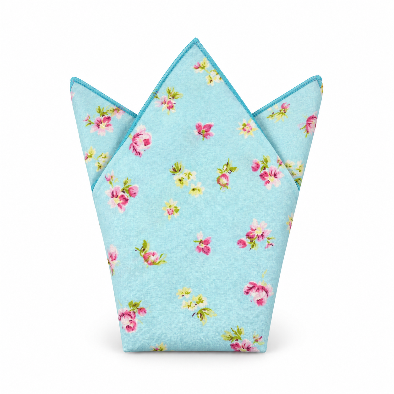 Pale Blue Small Floral Pocket Square