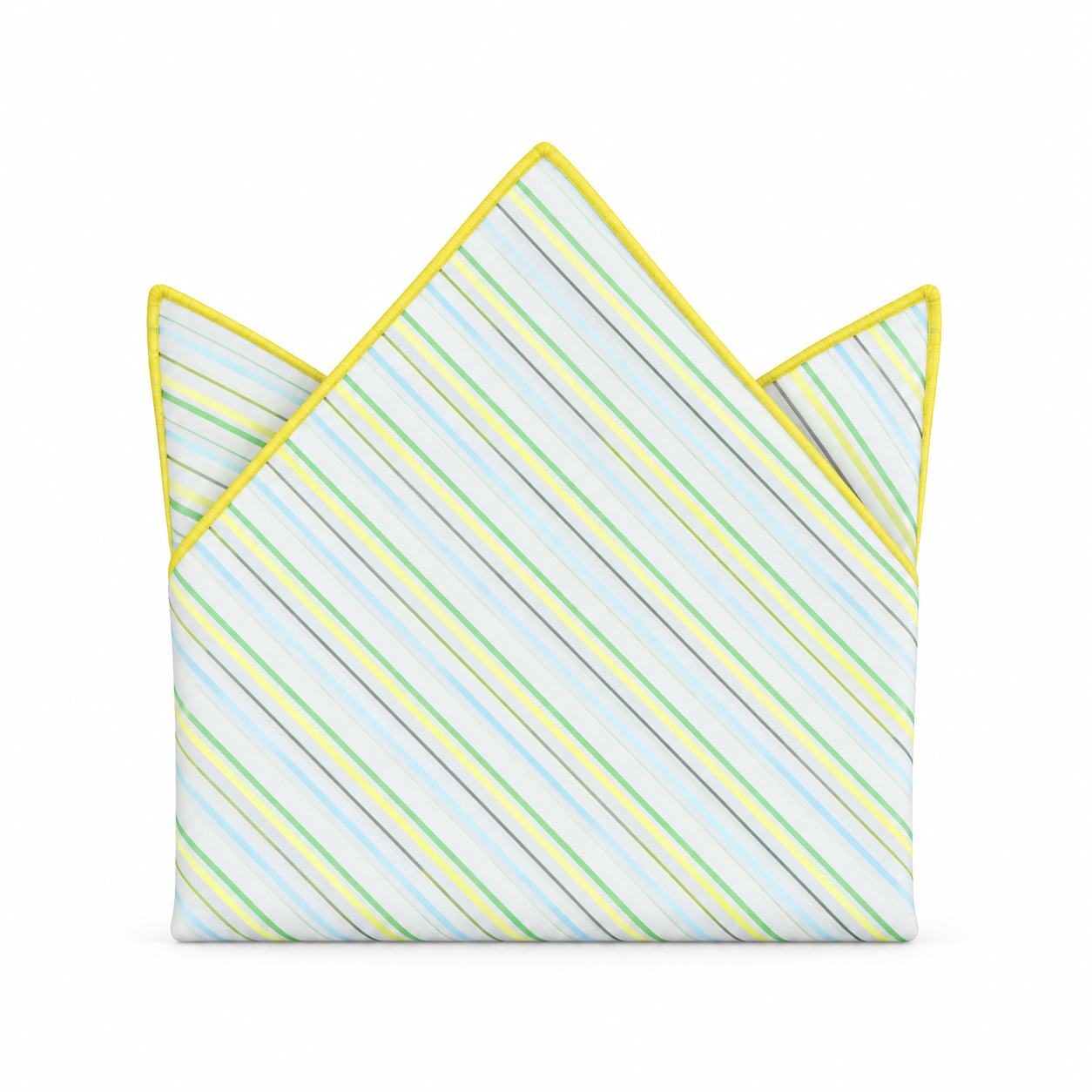 White, Yellow and Blue Fine Stripe Pocket Square