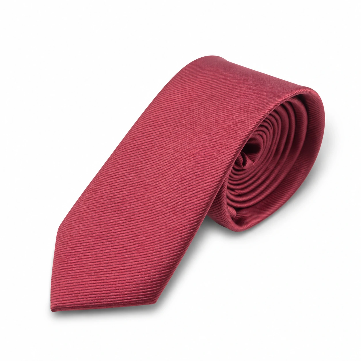 Muted Wine Red Solid Skinny Tie